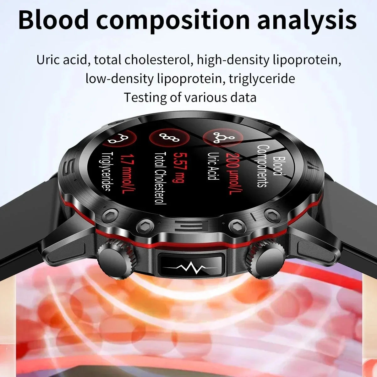 2024 New Blood Lipids Uric Acid Blood Glucose Smart Watch