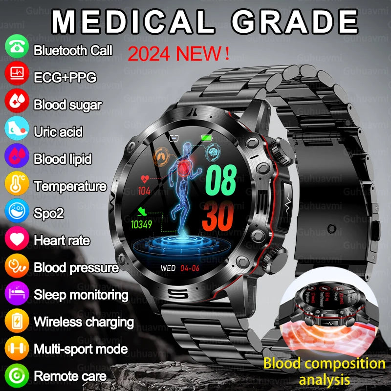 2024 New Blood Lipids Uric Acid Blood Glucose Smart Watch